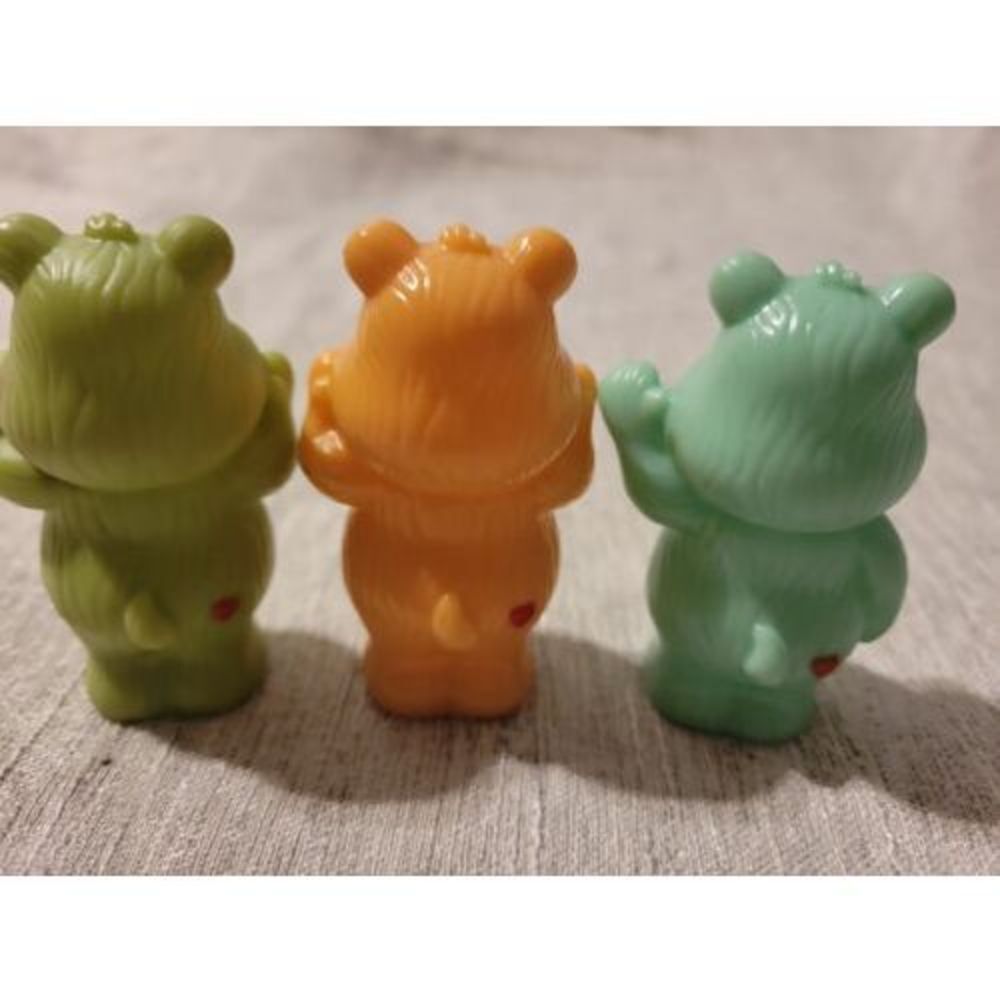 Vintage Care Bears Lot of 3 Figurines Set Figures 2.5 inches tall Cupcake topper - Picture 6 of 11